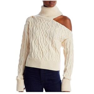 NEW PAIGE Womens Wool Turtleneck Crop Sweater Size: M
